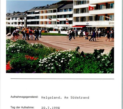 Helgoland Am Südstrand Foto montiert auf Karton