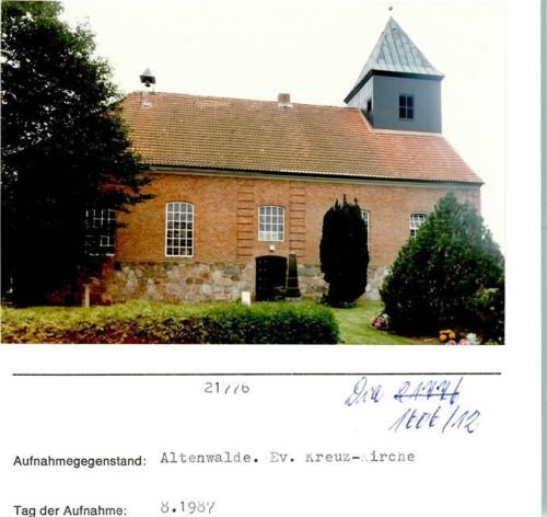 Altenwalde Evangel. Kreuz-Kirche Foto montiert auf Karton