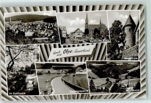 Olpe Kurköllner Platz Hexenturm Im STadtpark Listertalsperre Im Bieketal Rückseite mit Abschürfungen bzw Kleberesten