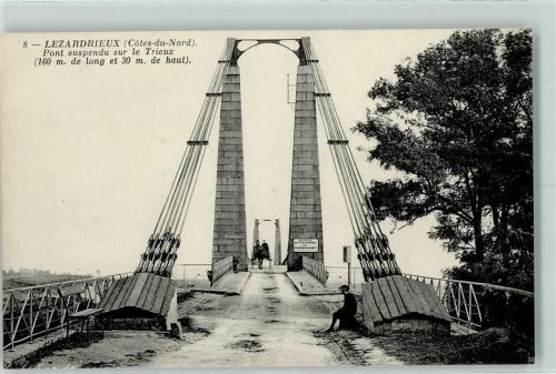 Lezardrieux 1916 Brücke - Pont suspendu sur le Trieux
