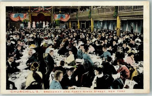 New York City 1910 Churchills Broadway and Forty-Ninth Street AK