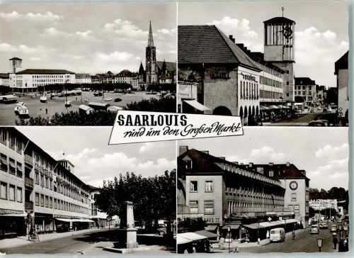 Saarlouis Rückseite mit Abschürfungen und Kleberesten Rund um den Großen Markt