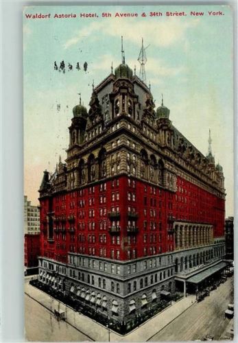New York City 1910 Waldorf Astoria Hotel AK