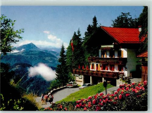 Waidring Alpengasthaus Steinplatte Blick gegen Kitzbüheler Horn und Hohe Tauern Großvenediger Hüttenstempel