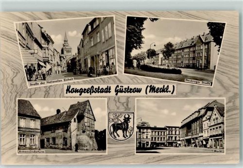 Güstrow Straße der Nationalen Einheit Armensünderturm Neukruger Straße Markt