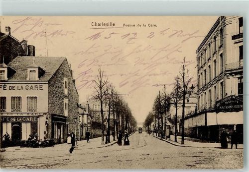 Charleville 1917 Feldpost WK I Cafe Avenue de la Gare