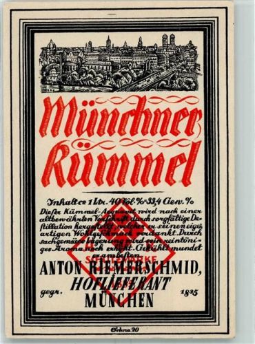 München Münchner Kümmel Aquavit Anton Riemerschmid