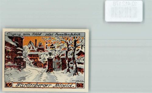 Fürstenberg Notgeld Schloßeingang Winter