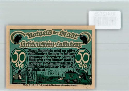 Lichtenstein Notgeld Scherenschnitt