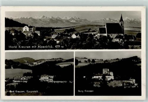Bad Kreuzen 1955 Burg Kreuzen, Markt Kreuzen AK