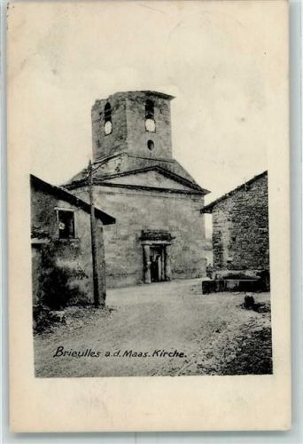 Brieulles-sur-Meuse 1916 Kirche Feldpost WK I