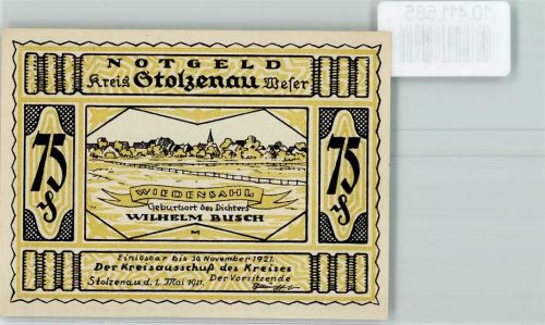 Stolzenau Notgeld Wiedensahl Geburtsort W. Busch