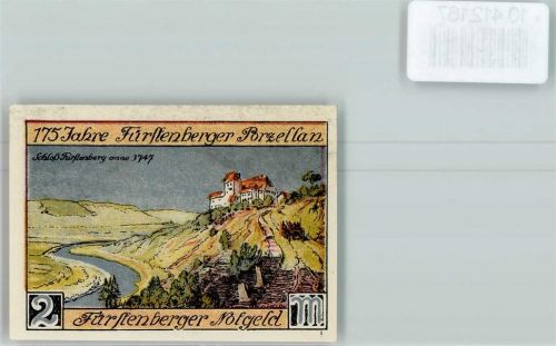 Fürstenberg Notgeld Schloß Fürstenberg