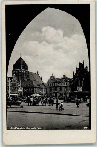 Greifswald Marienkirche Marktszene
