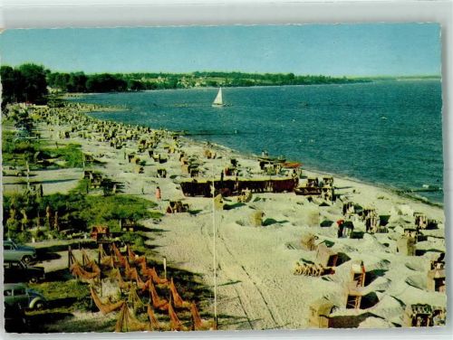 Haffkrug Ostseebad Strand Fischernetze Segelboot