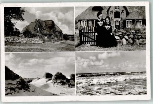 25946 W2278 Norddorf , Amrum - Nordseebad Insel Amrum Friesenhaus Tracht Düne Brandung