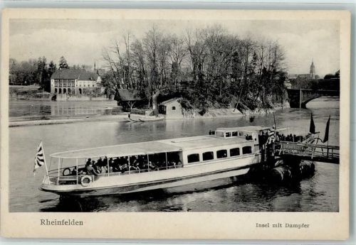 Rheinfelden Insel mit Dampfer