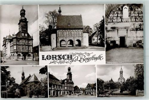 Lorsch Rathaus Kath. Kirche Marktplatz Königshalle