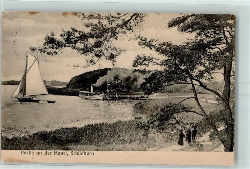 Schildhorn Havel - Ufer Segelboot Ausflugsdampfer
