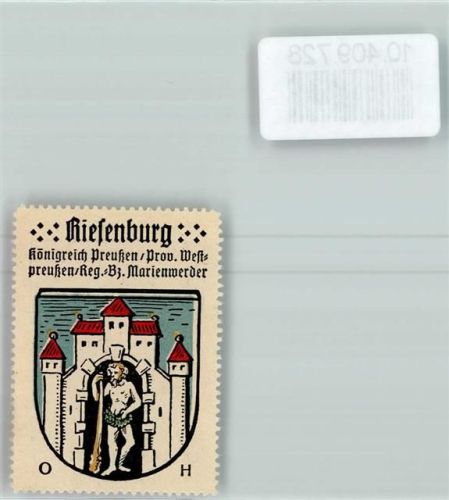 Riesenburg Vignette Wappen Kaffee Hag ca 1920-1940