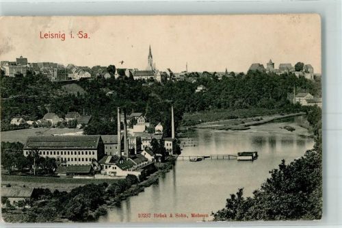 Leisnig 1911 Fabrikanlage Mulde
