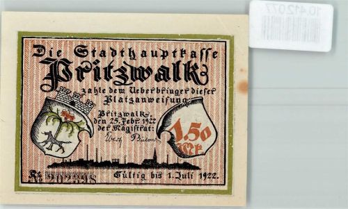 16928 O1920 Pritzwalk - Notgeld