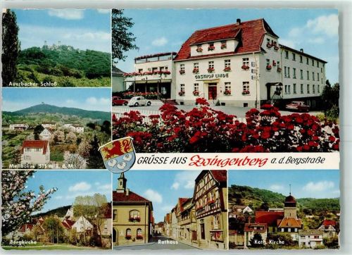 Zwingenberg Gasthaus Linde Rathaus Melibokus Auerbacher Schloß