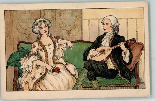1912 Verlag Dondorf 467 Hausmusik Laute AK