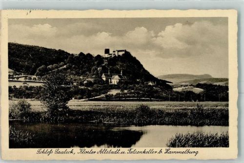 Hammelburg Schloss Saaleck Kloster Teich Bahnpost Zug 545
