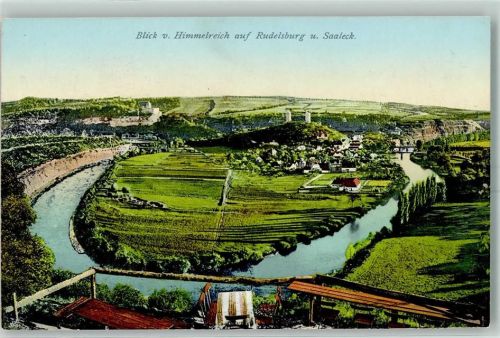 Saaleck Blick vom Himmelreich auf Rudelsburg