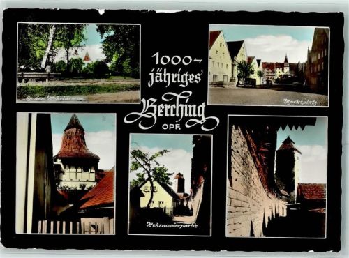 Berching Marktplatz Wehrmauer An den Wehrtürmen