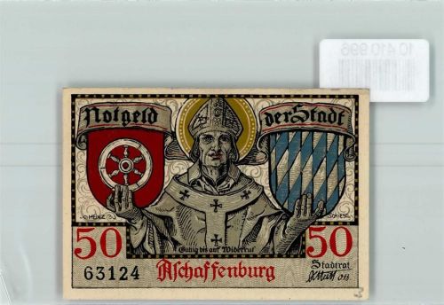 Aschaffenburg Notgeld Bischof