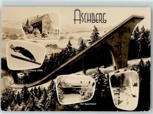 Klingenthal Große Aschbergschanze Hotel Waldgut Jugendherberge Skispringer Harry Glaß Winter