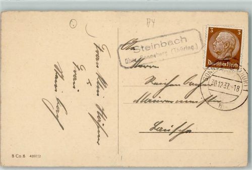 Steinbach Landpoststempel über Sonneberg Thüringen