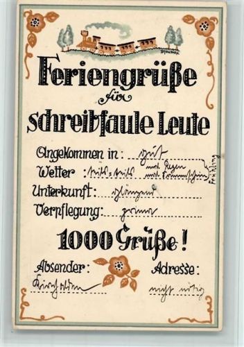 1935 Feriengrüße für Schreibfaule AK gute Erhaltung