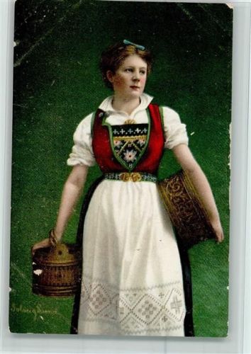 Mittet Nr. 19 - Frau mit Butterfass ca 1913 AK