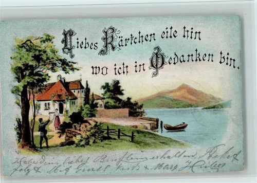 1903 Nr. 830 Briefträger Spruch - Libes Kärtchen eile hin wo ich in Gedanken bin