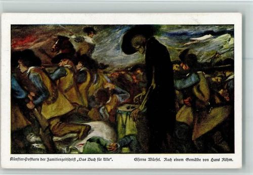 Künstler Postkarte der Zeitschrift "Das Buch für Alle" - Eiserne Würfel und der Tod - Gemälde von Röhm