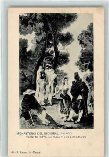 Nr. 42 Gemälde von Tapiz de Goya - 1900 Monasterio del Escorial - Historismus , gute Erhaltung
