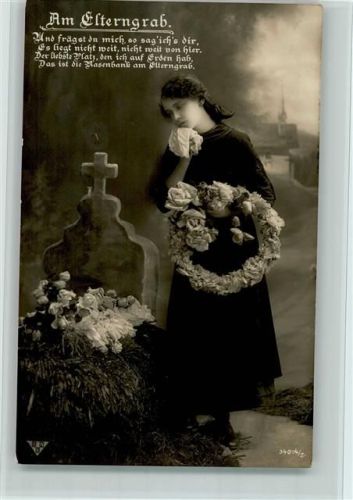 Am Elterngrab - Fotoverlag BNK Serie 34014-2 , gute Erhaltung