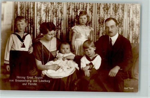 1921 Herzog Ernst august mit Familie, gute Erhaltung AK