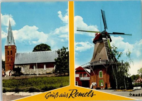 Remels Kirche Windmühle 2-Bildaufnahme