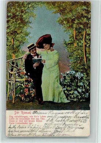 Der Roman - er liest zarte Liebeslieder vor - Poesie - Rückseite fleckig