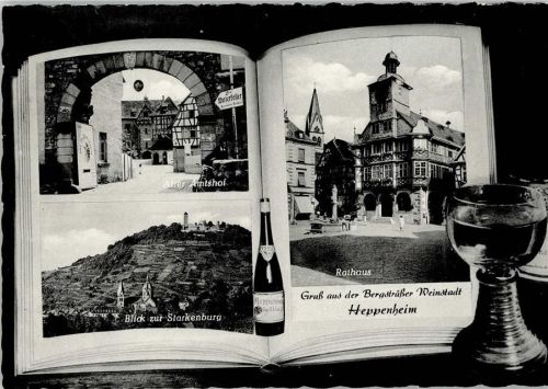 Heppenheim Alter Amtshof Blick zur Starkenburg Rathaus Römer