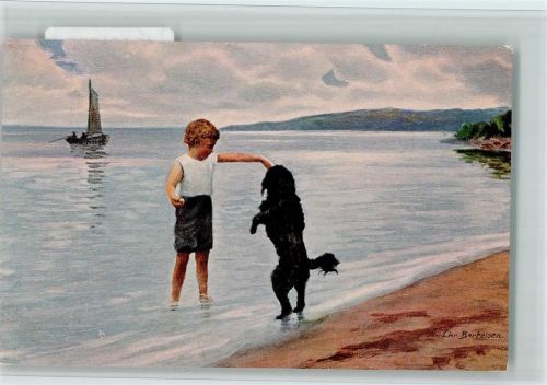 ASCO Nr. 6556 sign Berthelsen - Gute Freunde, Hund und Kind , gute Erhaltung