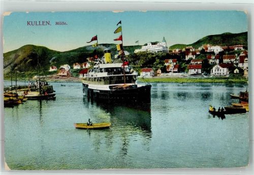 Mölle 1916 Kullen Dampfer Ruderboot