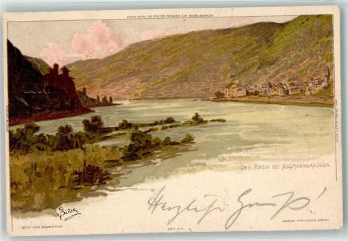 Assmannshausen 1898 Der Rhein Blatt Nr 6 Bahnpost Mainz Zug 80