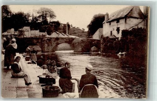 Quimperle 1915 Waschfrauen Vieux Pont Fleuri