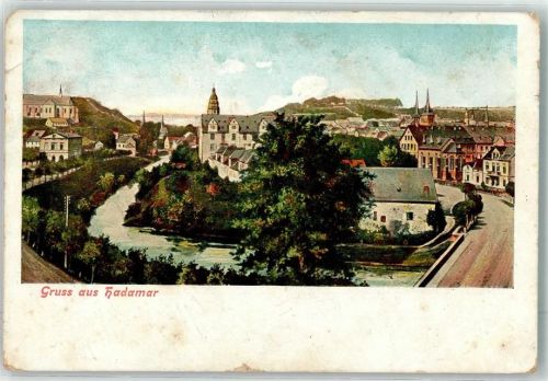 65589 W6253 Hadamar , Westerw 1938 - Elbbach mit Schloss Hadamar