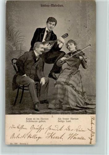1914 Liebes Melodien Serie Nr. 2 - Geigerin, Lautenspieler, AK